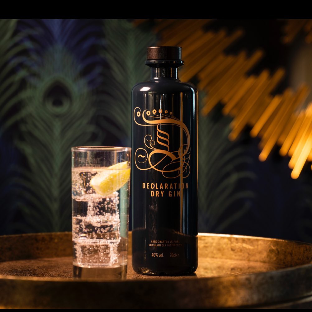 A bottle of In the Welsh Wind Declaration Gin