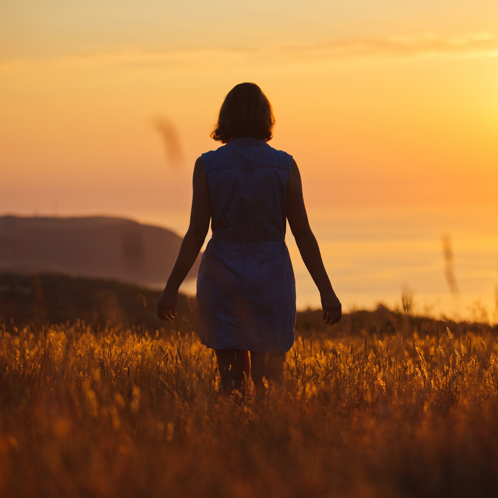 Ellen Wakelam at sunset on the west Wales coast