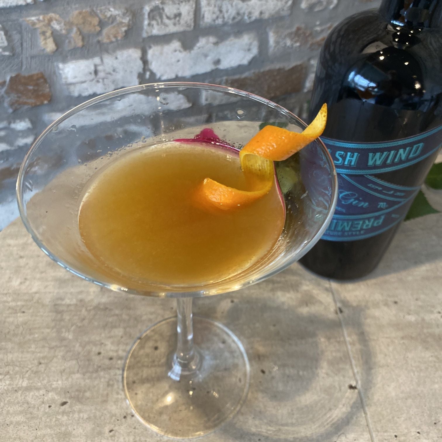 An orange blossom gin cocktail made with In the Welsh Wind gin
