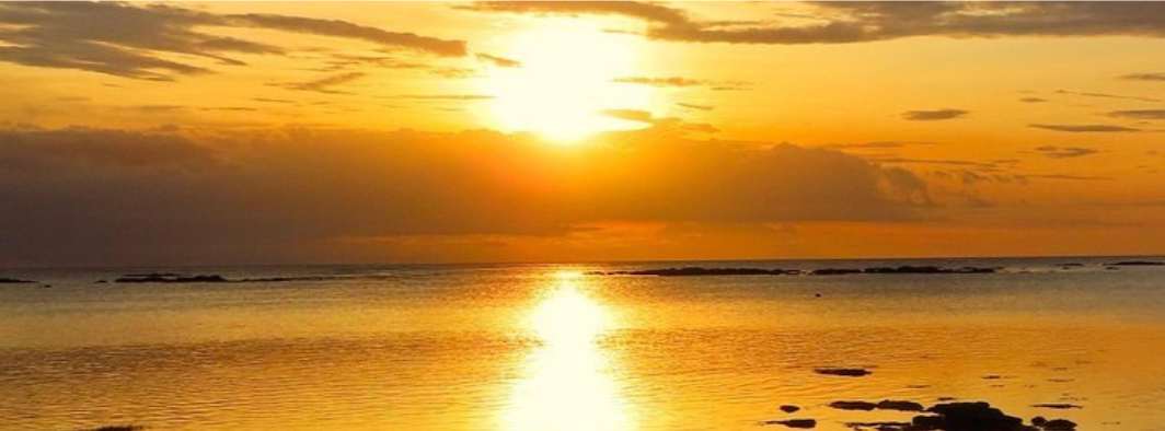 A sunset over the west Wales coast