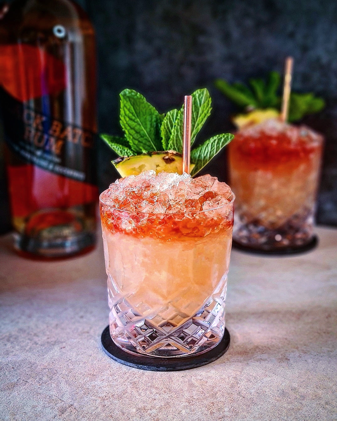 An Eccentric plum punch rum cocktail
