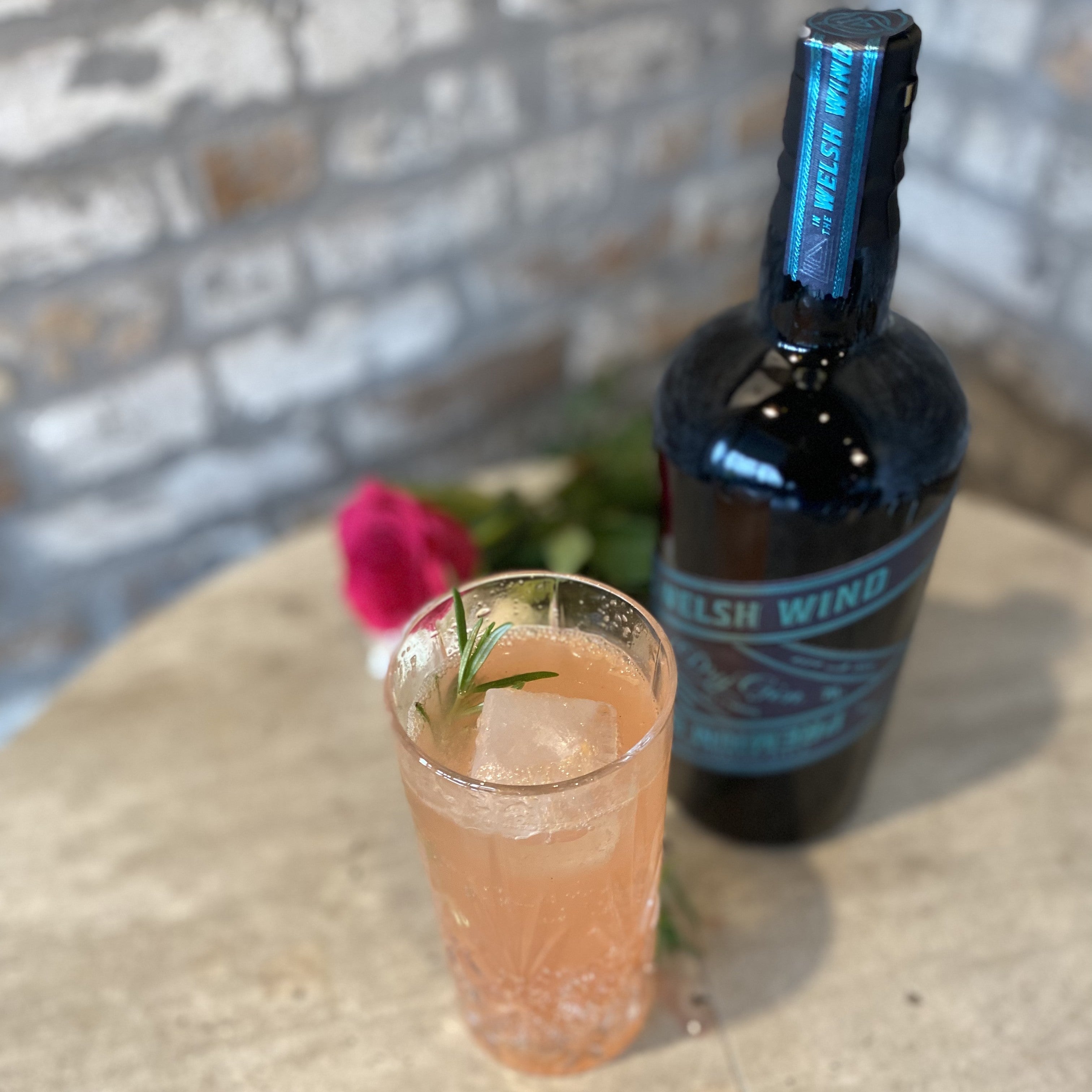 An Orange Collins cocktail made with In the Welsh Wind gin