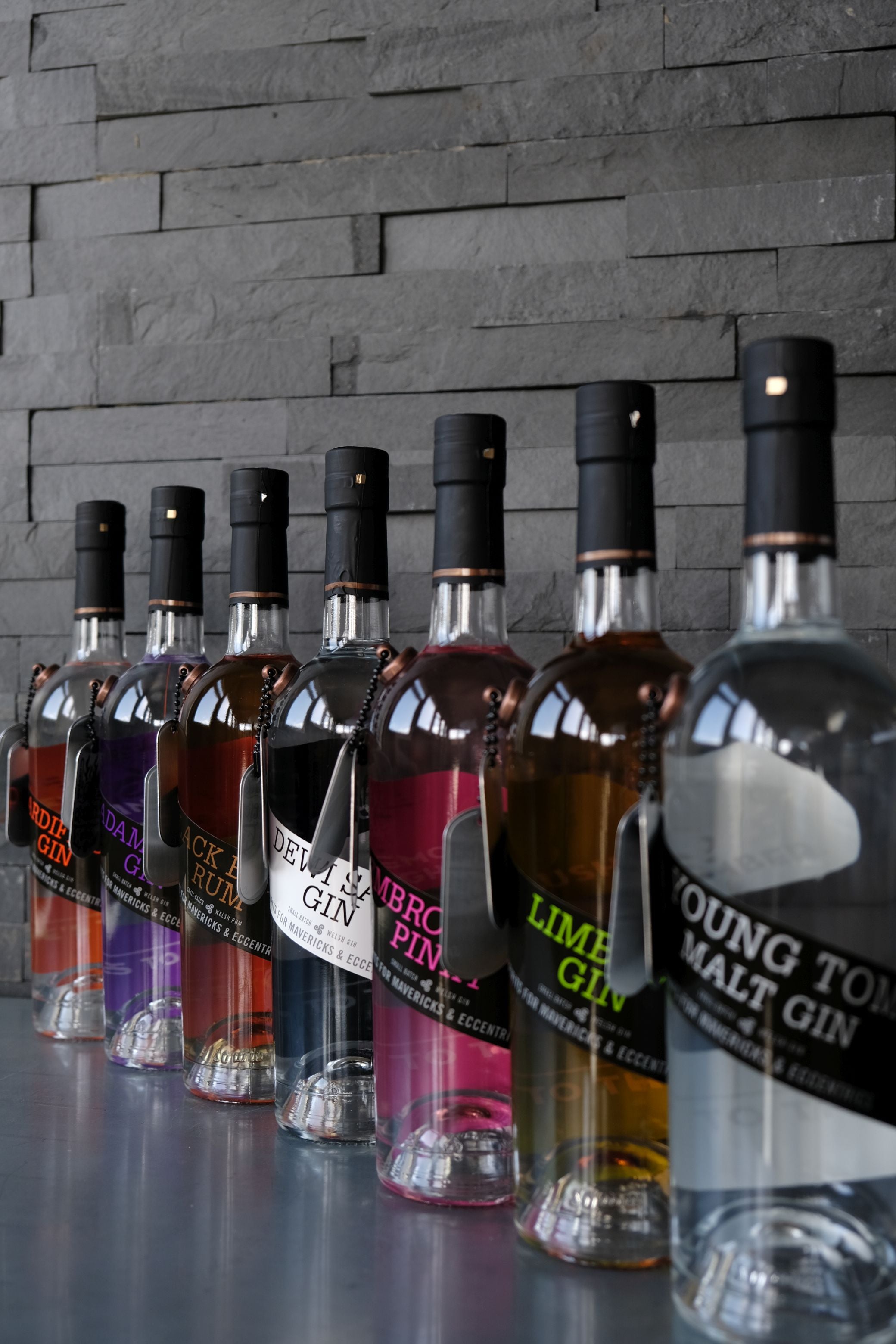 The Eccentric Spirits range of bottles from In the Welsh Wind
