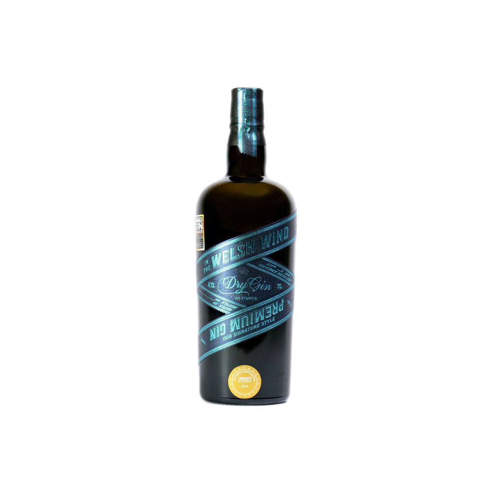 a bottle of signature style dry gin from In the Welsh Wind Distillery Cardigan West Wales